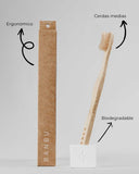 Cepillo de Dientes de Madera Cerdas Medias