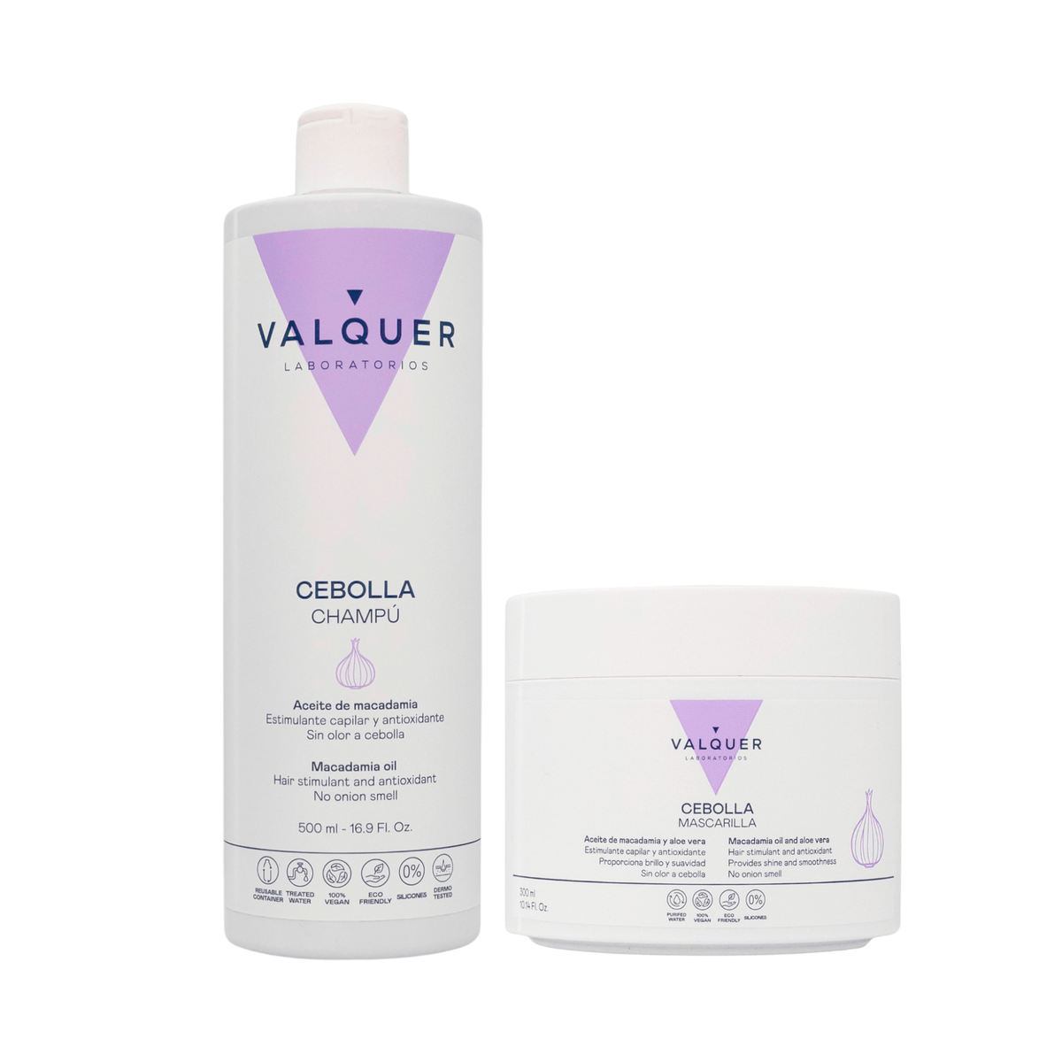 Pack Champú y Mascarilla de Cebolla para el Cabello - 800 ml